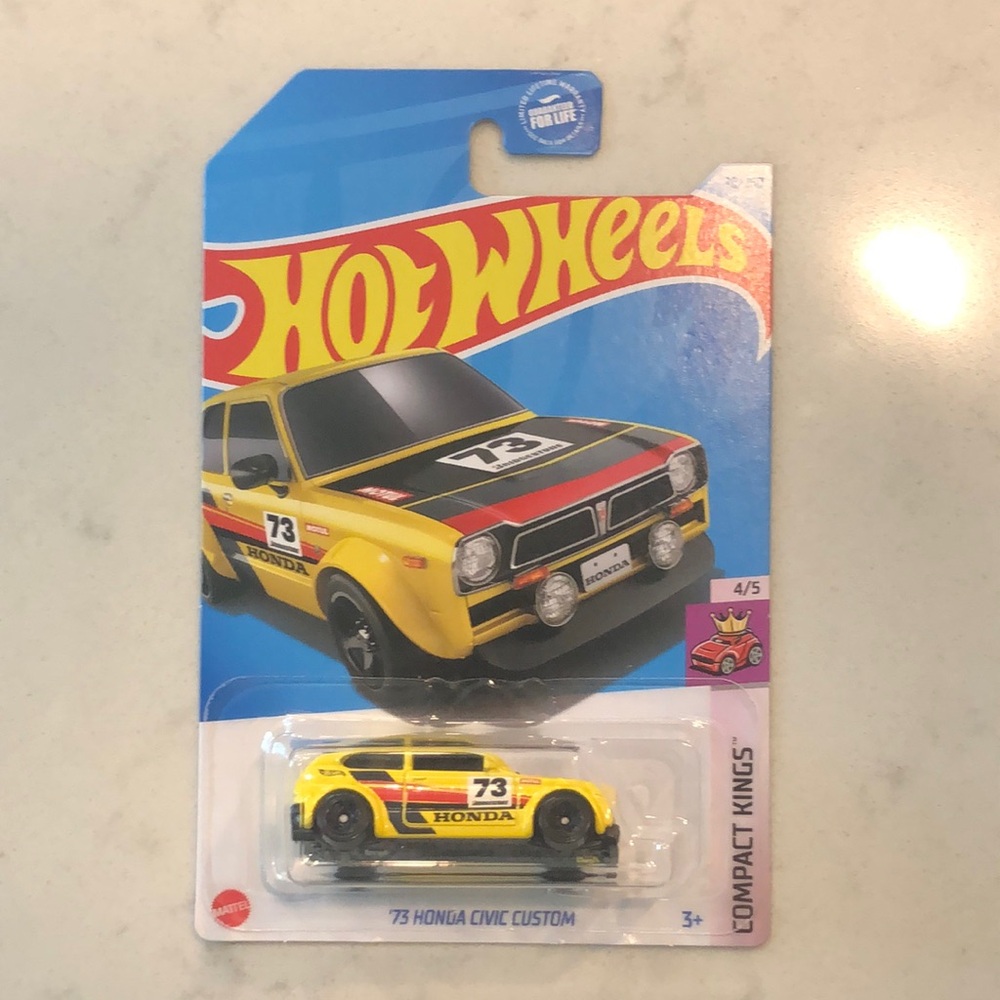 Mattel Hot Wheels 73 Honda Civic Custom - Yellow and Black